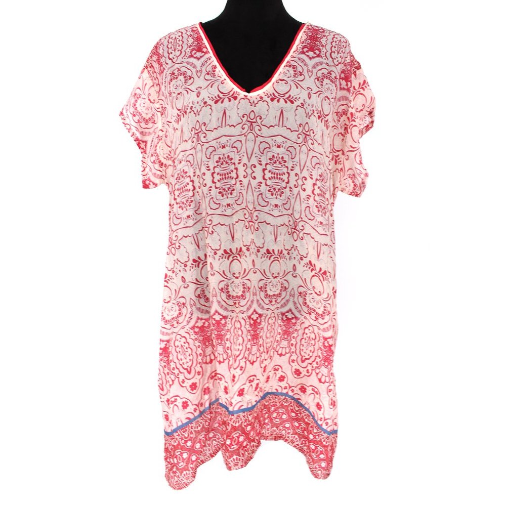 Johnny Was Cupra Rayon Short Sleeve Tunic Top XL
